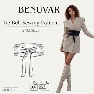 Patron de couture ceinture à nouer