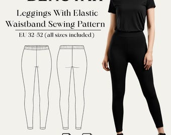 Modello di cucito per leggings con elastico in vita