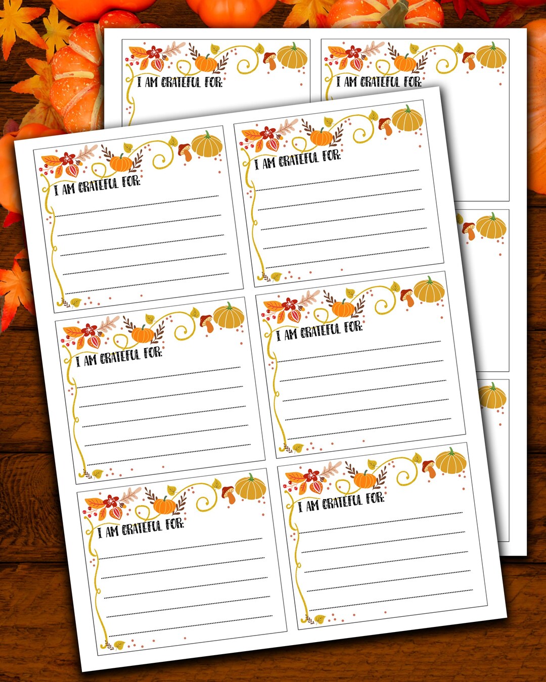 Gratitude Cards I Am Thankful for - Thanksgiving Cards Printable ...