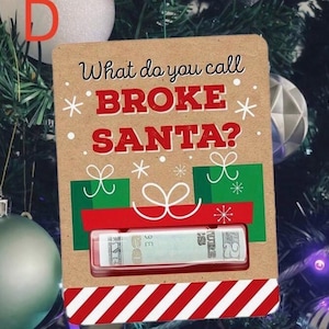 Porta biglietti d'auguri natalizi divertenti, carta regalo festiva