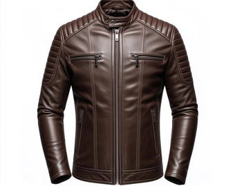 Oxlore Real Sheepskin Leather Jacket - Quilted Shoulders, Zippered Pockets & Biker Streetwear Outerwear