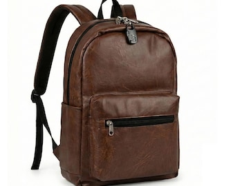 Oxlore Full-Grain Leather Laptop Backpack | Vintage Travel Bag with Lock