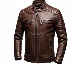 Oxlore Real Sheepskin Leather Jacket – Quilted Shoulders, Zippered Pockets & Biker Streetwear Outerwear