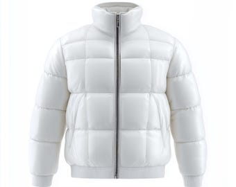 Oxlore Men's Sheepskin Leather Puffer Jacket, Quilted Winter Coat