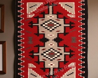Alfombra Navajo de lana tejida a mano de 4x6 con diseño del suroeste, tapiz de pared, alfombra mexicana, decoración para el hogar, alfombra de lana personalizada, artículo de regalo de Navidad