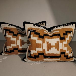 18 x 24 inch paar handgeweven wollen navajo-tapijt kussenhoes zuidwestelijk patroon Mexicaanse kussenslopen in inheemse Amerikaanse stijl ontwerp Zapotec-kussen