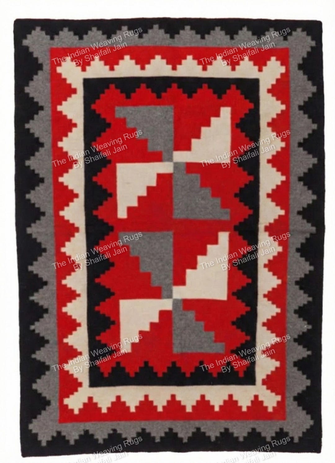Southwestern Pattern Rug Custom Size Handwoven Wool Navajo Rug Southwestern Pattern Native ...