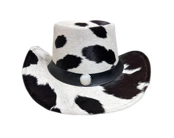 Chapéu de cowboy em couro bovino: estilo rodeio do Oeste