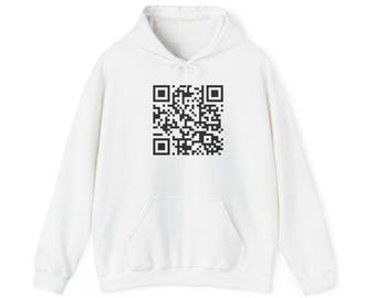 Sudadera con capucha con código QR: mensaje "Eres hermosa"
