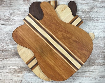 Rocking electric guitar cutting board The perfect gift for any musician , Awesome Tiger maple insert