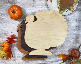 Thanksgiving double sided hardwood Cutting Board Turkey