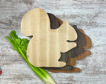 Squirrel Cutting Board, Three hardwoods to choose from, Double sided, Made to be used and made to last