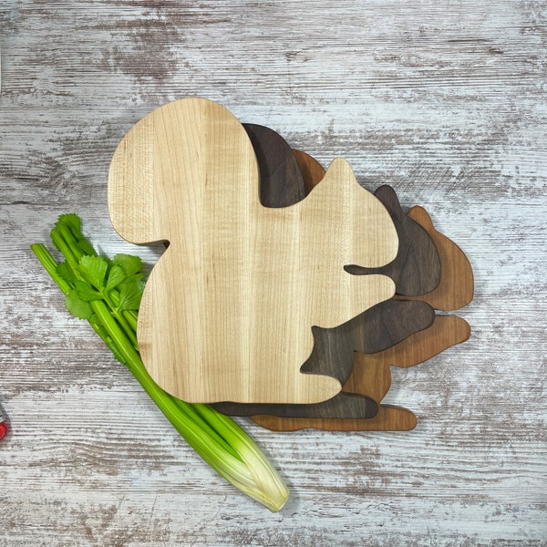 Squirrel Cutting Board, Three hardwoods to choose from, Double sided, Made to be used and made to last