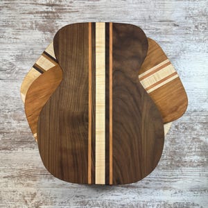 Acoustic Guitar Cutting Board: Maple, Walnut & Cherry Wood