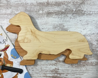 Cheese Board Long Hair Dachshund Great gift Laminated Maple or Cherry construction Great gift