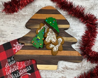 Christmas tree mixed hardwoods Cutting board and Serving tray make a great  gift and a perfect decoration