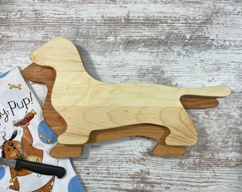 Dachshund Cheese Board now available in Cherry , A great gift for any wiener dog owner