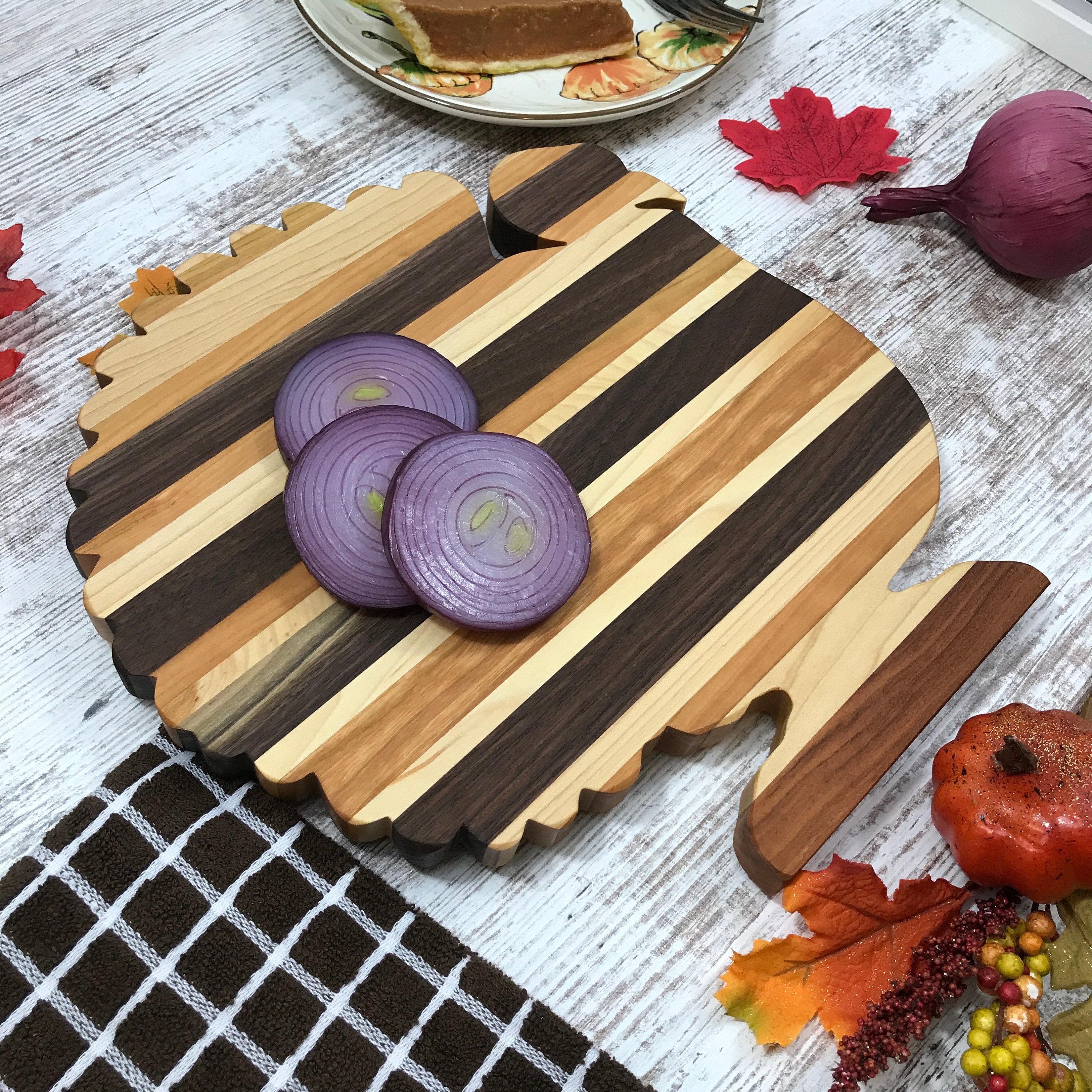 Thanksgiving Cutting Board Turkey Multi hardwood