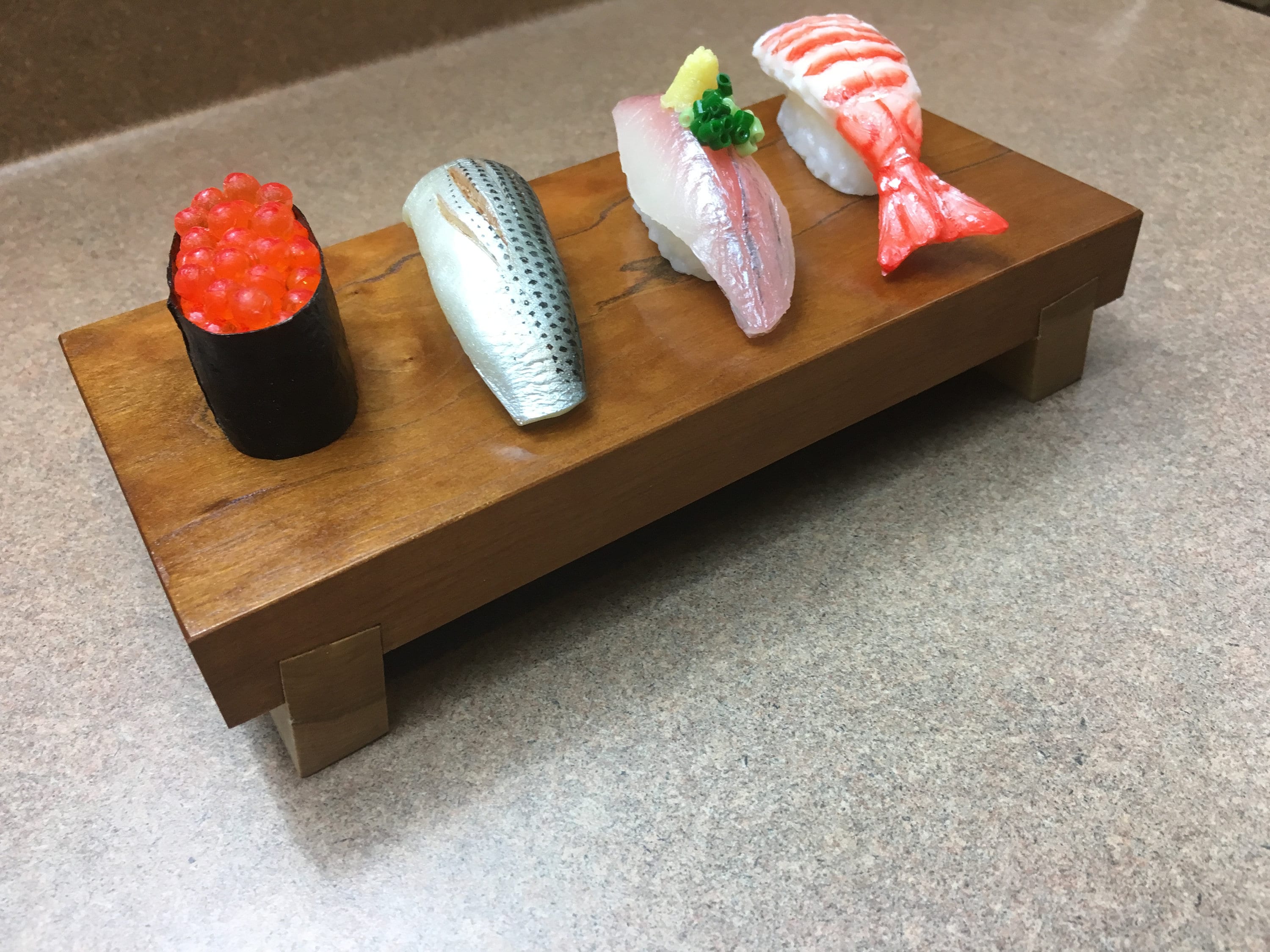 Sushi Serving Tray Cherry and Maple construction unique natural design