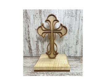Handmade Maple and Cherry Mantle Cross A great gift