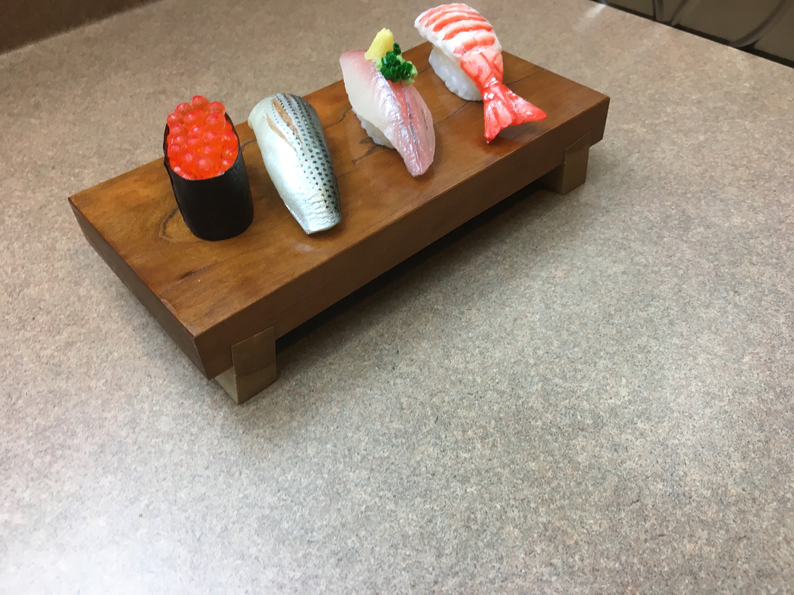 Sushi Serving Tray Cherry and Maple construction unique natural design