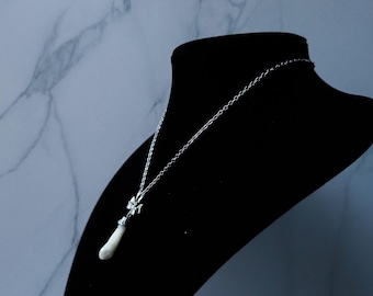 Collar de dientes / Collar de hueso / Colgante de hueso / Colgante de diente / Collar gótico natural / Joyería llamativa hecha a mano / Joyería peculiar