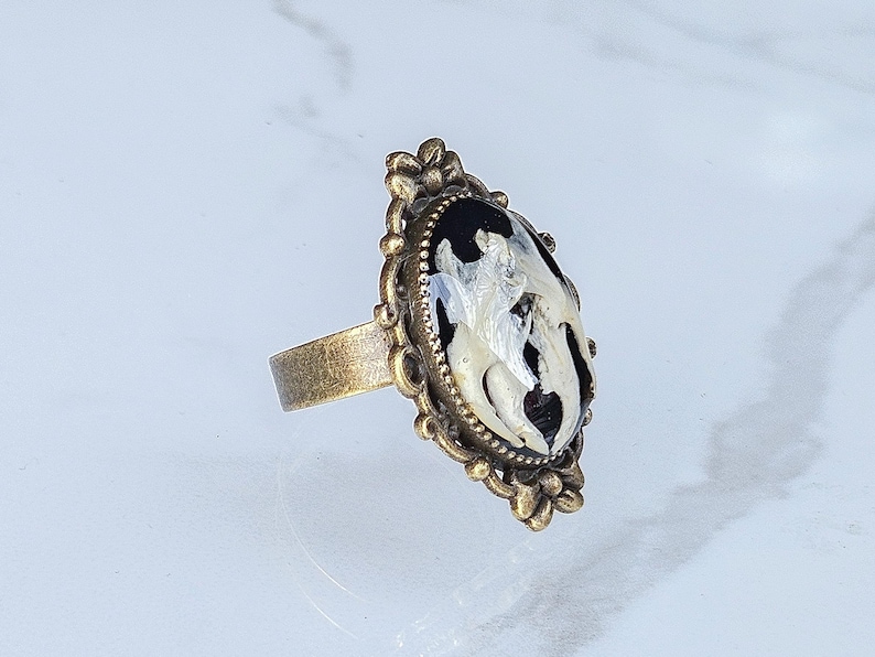 Bone Ring | Real Bone Jewelry | Gothic Ring | Oddity Ring | Witchy Ring | Real Bone Ring | Jawbone Ring | Alt Ring | Goth Ring | Curiosities image 12