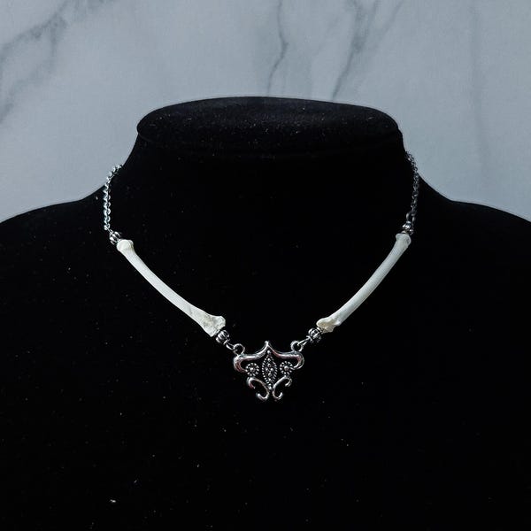 Knochen Halskette | Knochen Anhänger | Knochen Halsband | Gothic natürliche Halskette | Handgemachte Statement Schmuck