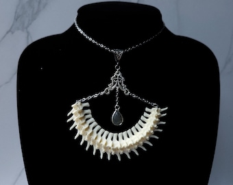 Jewelry Bone, Vertebrae Necklace, Witchy Necklace, Shaman Necklace