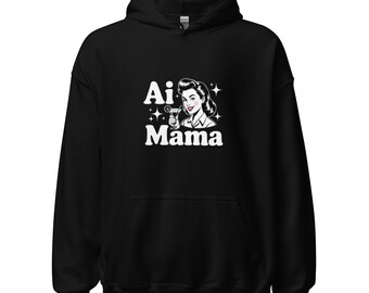 AI Mama 'Retro Future Matriarch' | Uniseks hoodie