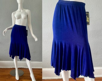 Vintage 90s Purple Slinky Fairy High Waist Asymmetrical Skirt NWT