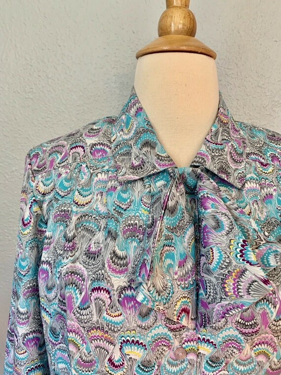 Vintage 70s 80s Silky Psychedelic Secretary Art D… - image 6