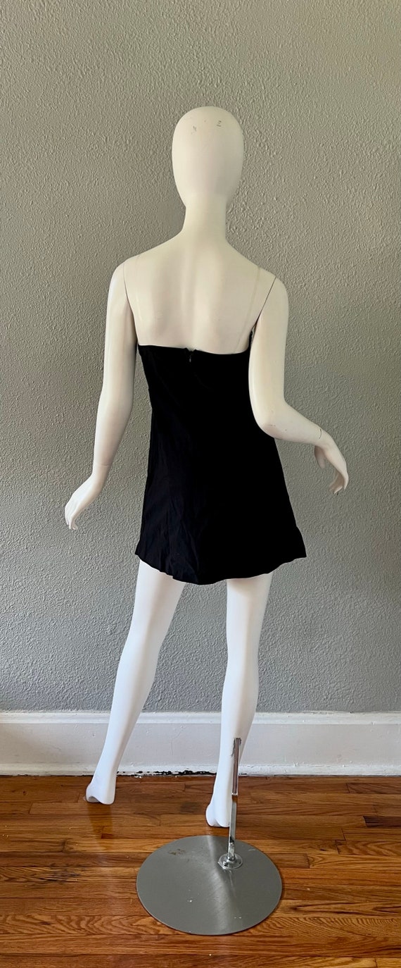 Vintage 90s Black Strapless Couture Y2K Sweethear… - image 7