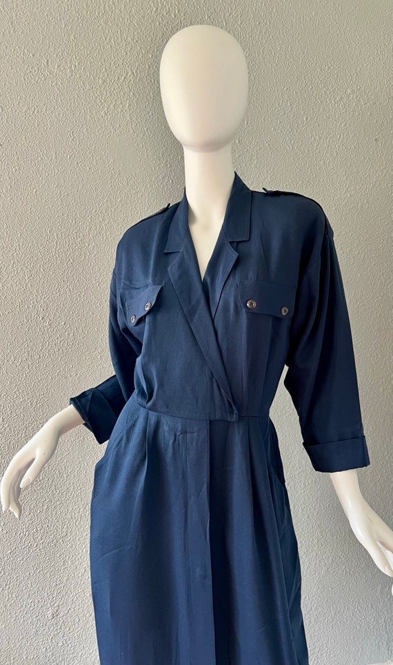 Vintage 80s doe 40s Navy WWII Shirt Wrap Button D… - image 7