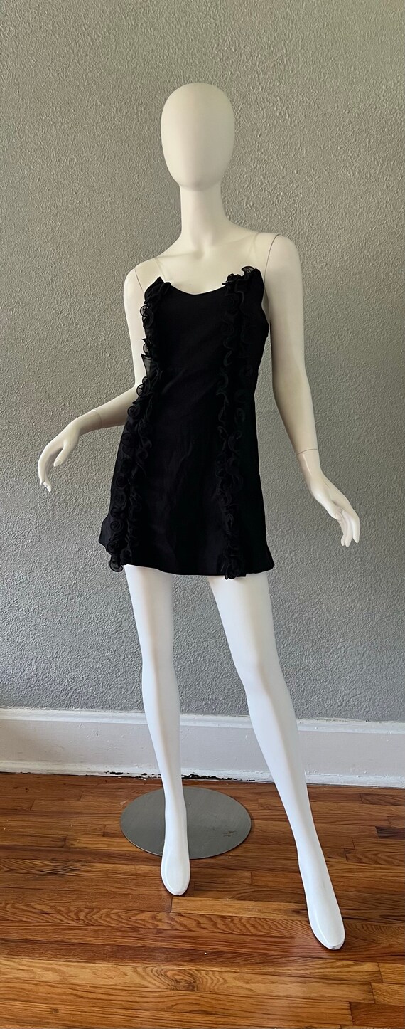Vintage 90s Black Strapless Couture Y2K Sweethear… - image 6