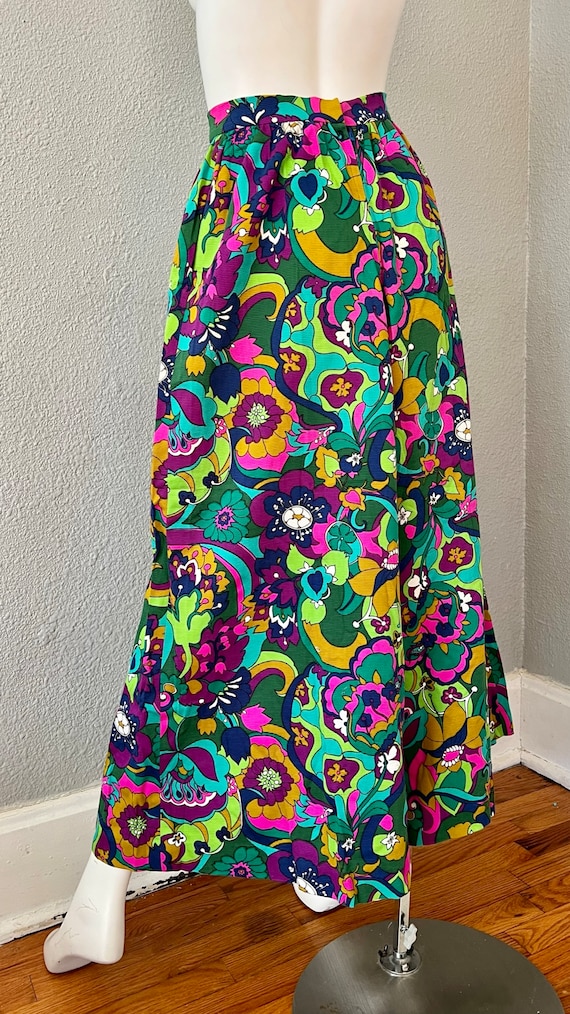 Vintage 60s Hawaiian Psychedelic Floral Mod Palaz… - image 9