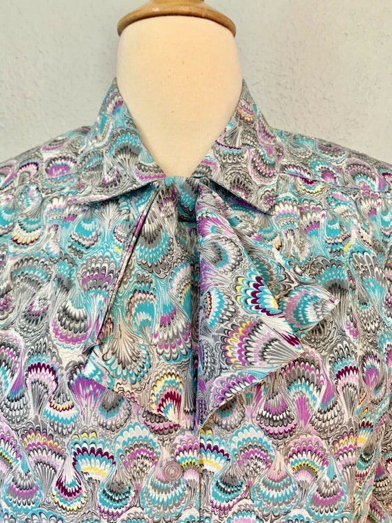 Vintage 70s 80s Silky Psychedelic Secretary Art D… - image 4