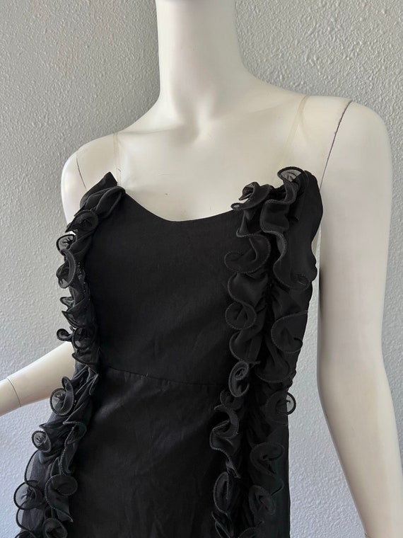 Vintage 90s Black Strapless Couture Y2K Sweethear… - image 4