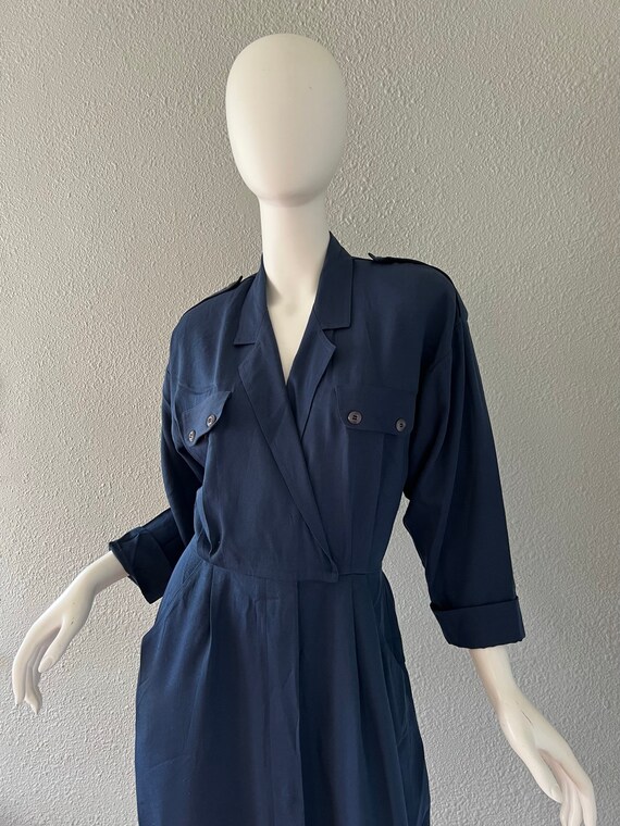 Vintage 80s doe 40s Navy WWII Shirt Wrap Button D… - image 3