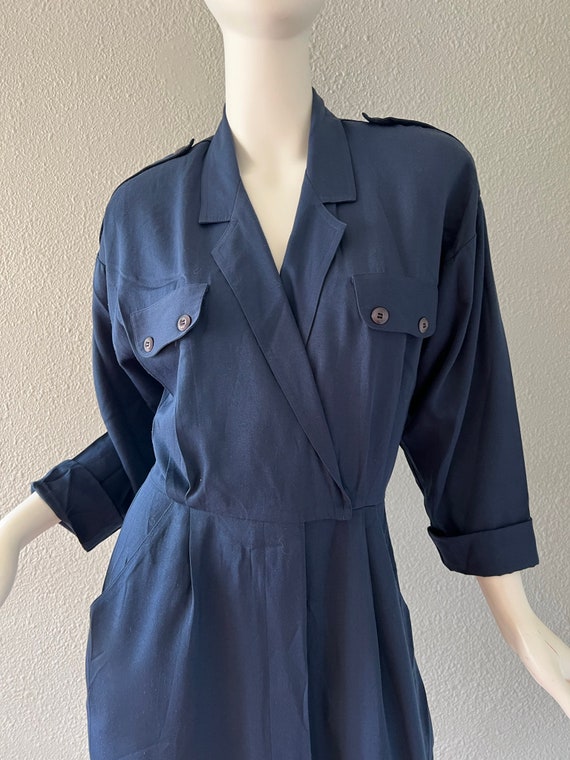 Vintage 80s doe 40s Navy WWII Shirt Wrap Button D… - image 4