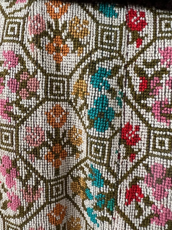 Vintage 60s 70s Tapestry Russian Princess MOD Veg… - image 4