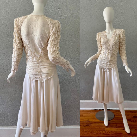 cream colored cap sleeve drop waist dress Benedetta Black & Cream Long-Sleeve Drop-Waist Maxi Dress – Club L London