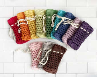 Soap Saver - 100% Cotton - Solid Color - Soap Saver Bag - Crochet Soap Bag