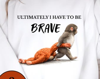 Punch Baby Monkey PNG, Emotional Plush Toy Monkey Design, Lonely Baby Monkey (Instant Download)