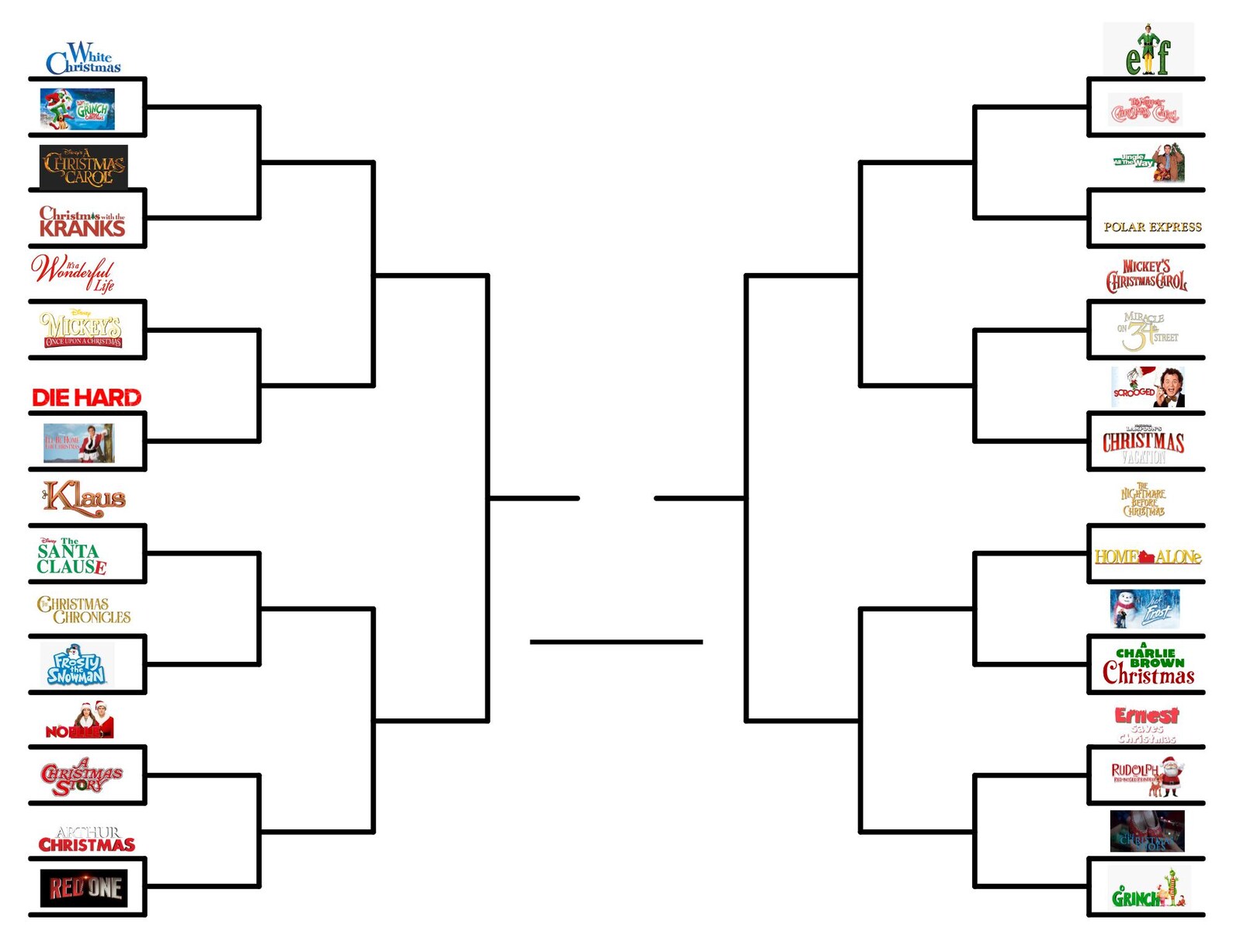 Christmas Movies Printable Bracket! Etsy