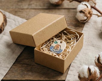 Kleine Kraft Geschenkschachteln 6x8x3 cm, Seifenverpackung, rustikale Schmuckschatulle, Hochzeitsbevorzugungsschachteln