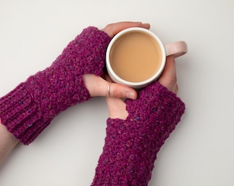 Crochet Wrist Warmers, Fingerless Gloves (PDF Pattern)