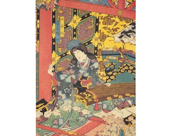 Rompecabezas de ilustraciones de geishas japonesas Ukiyo-e