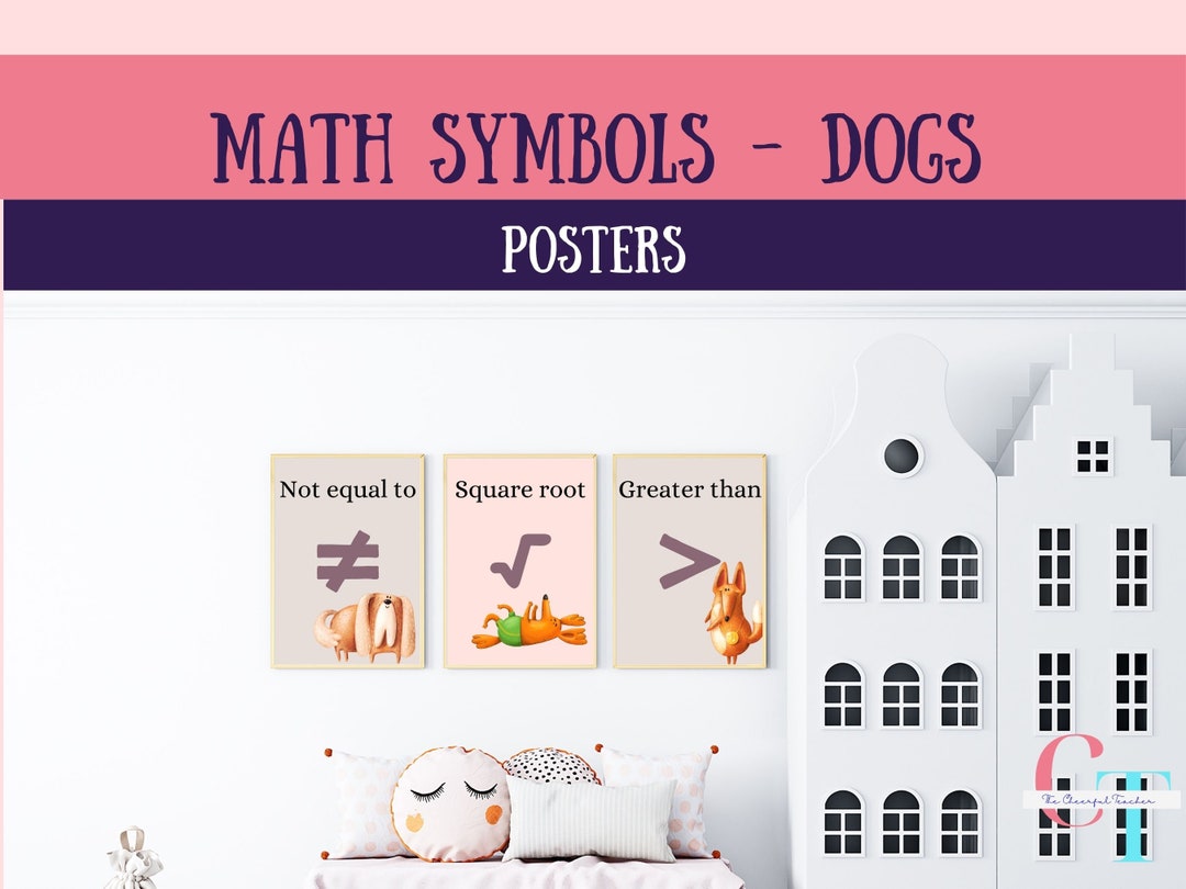 Math Symbols, Math Posters, Math Classroom, Mathematical Symbols, Dog ...