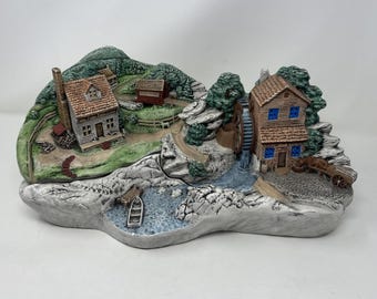 Vintage-Keramikfigur eines Fischerdorfes der Tampa Bay Mold Co. – sehr selten. 1994–1995